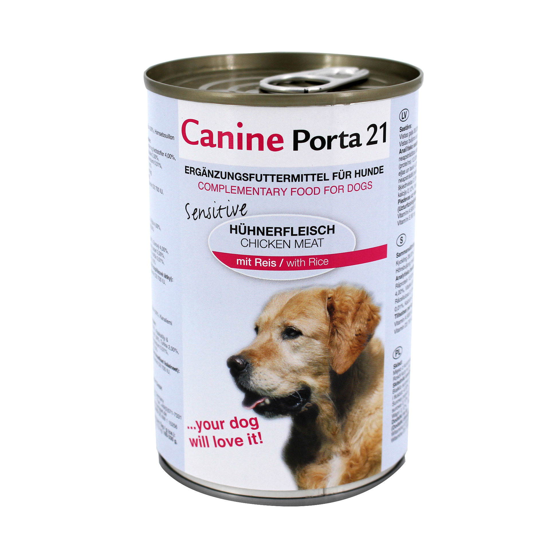 HuhnmitReis_400g_45650_01 Canine - Sensitive Huhn mit Reis 400g
