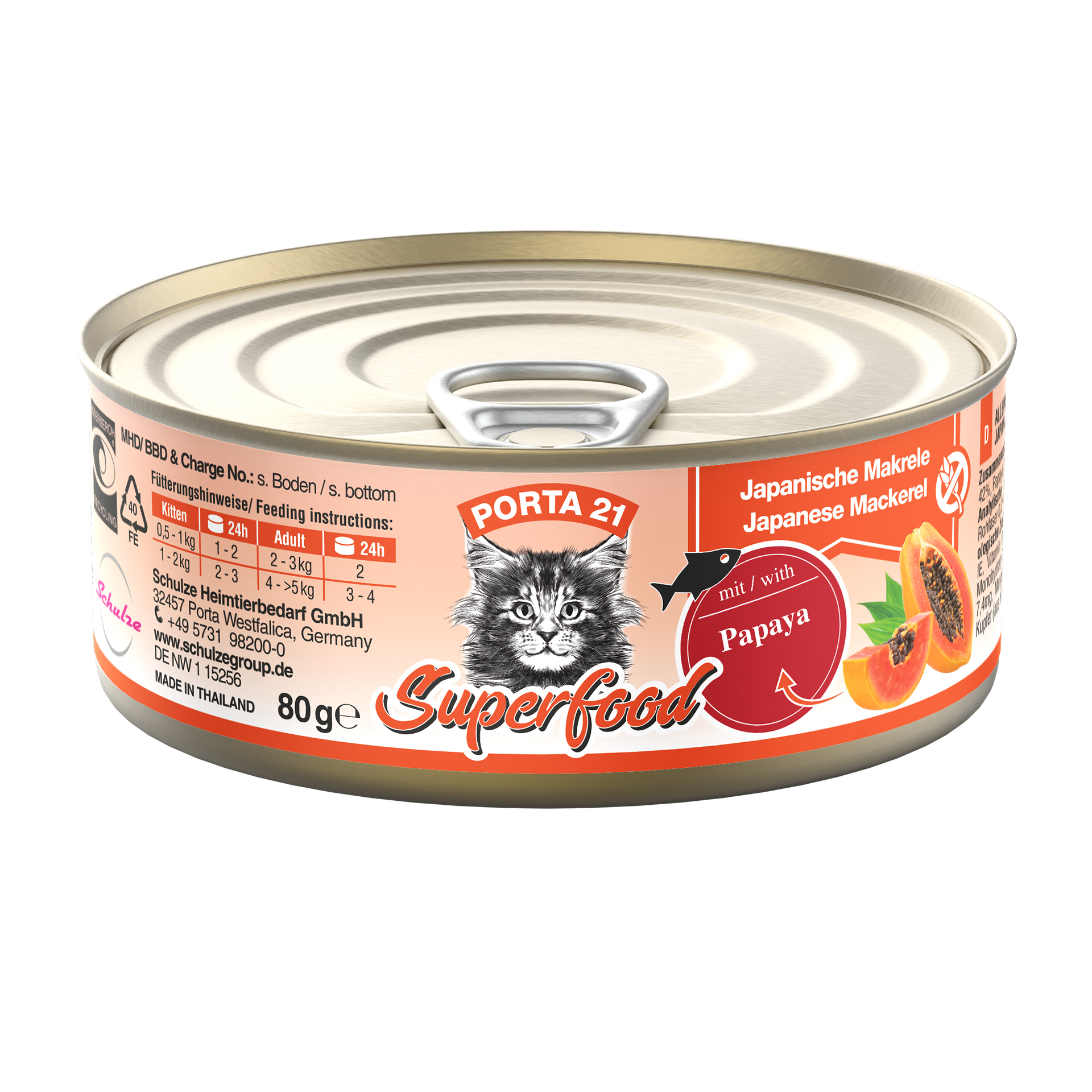 Alleinfutter für Katzen - Makrele mit Papaya