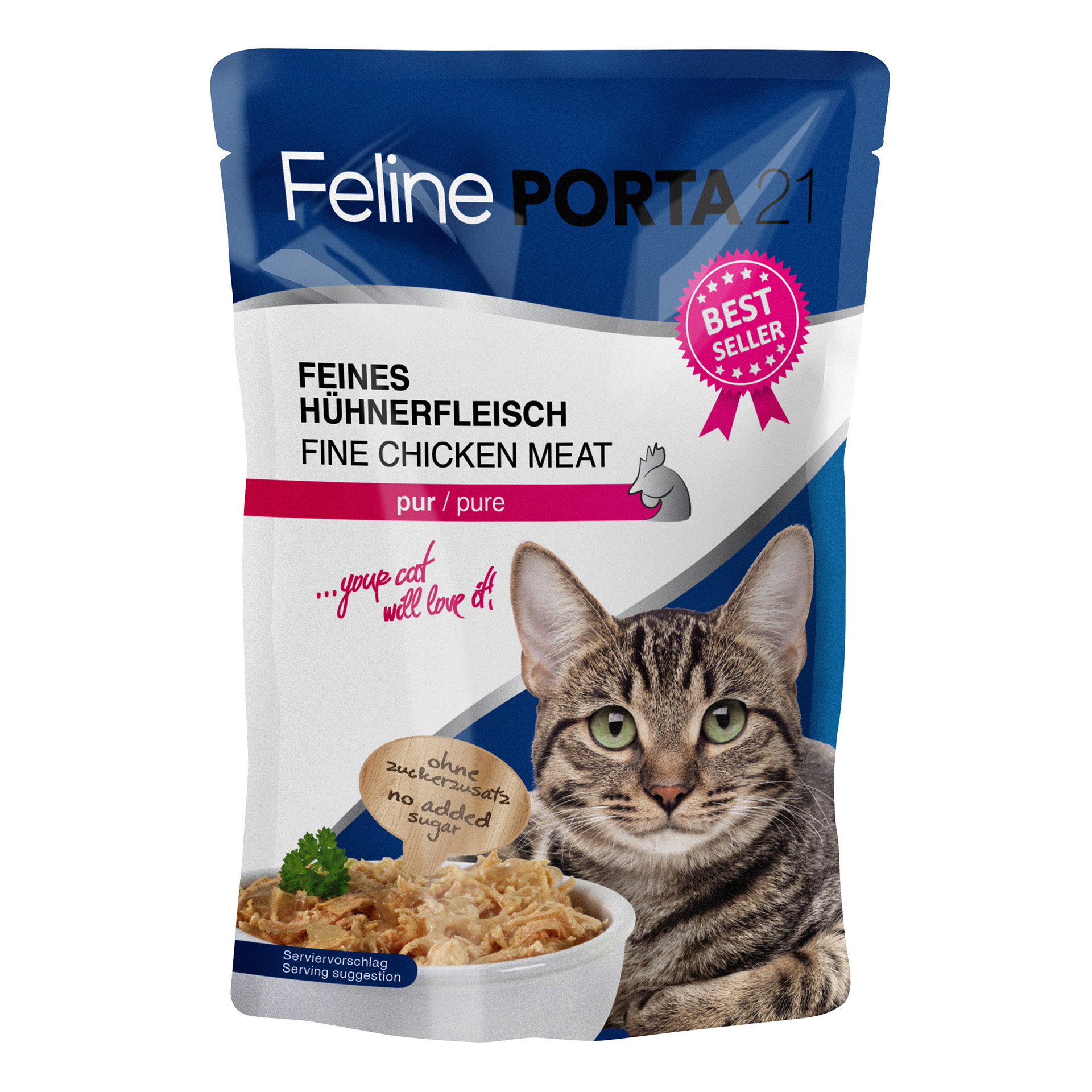 H-hnerfleischpur_100g_47250_01vWTGQ1L0pIwMu Feline - Huhn - pur 100 g