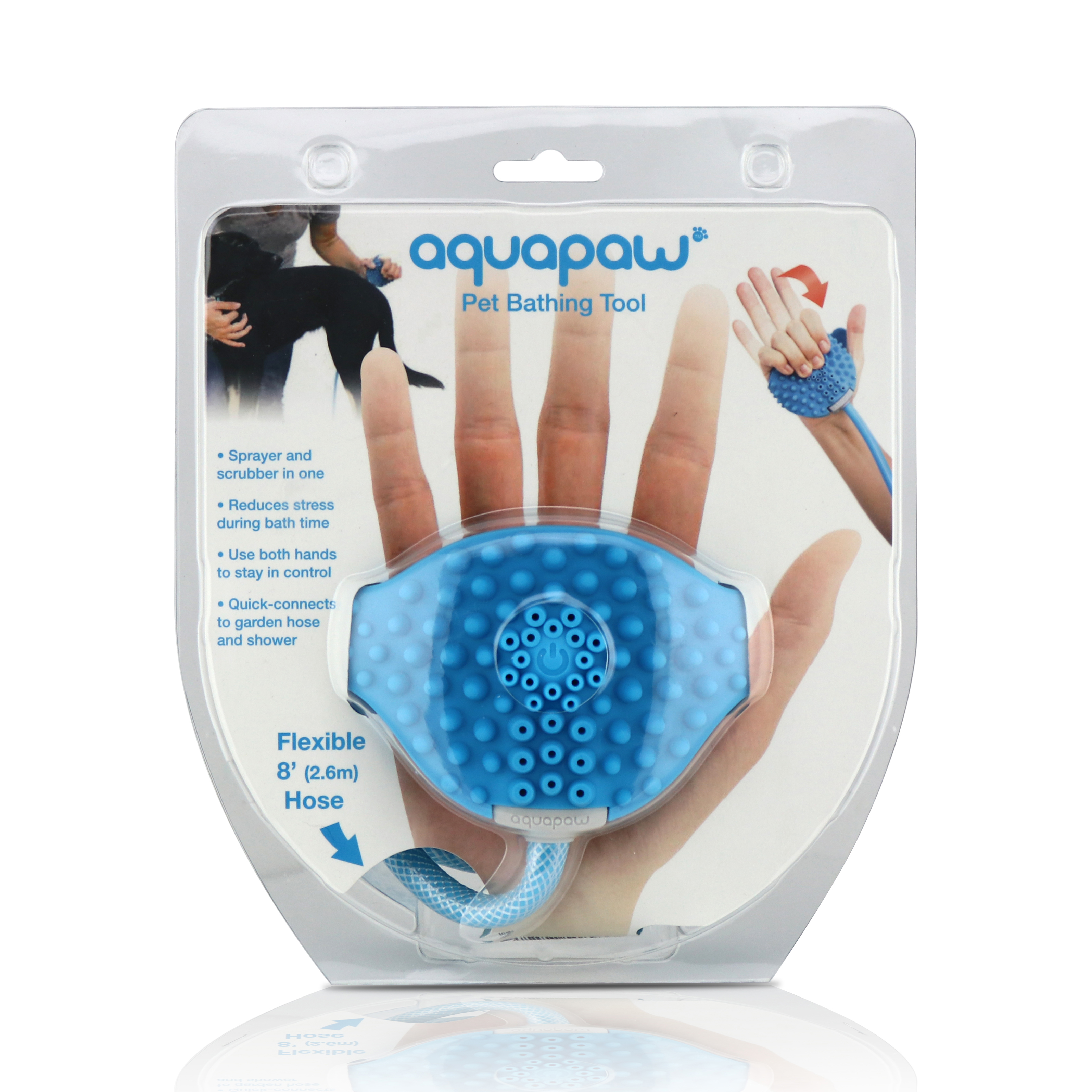 Packaging_FrontView_Square Aquapaw Pet Bathing Tool | Hundedusche
