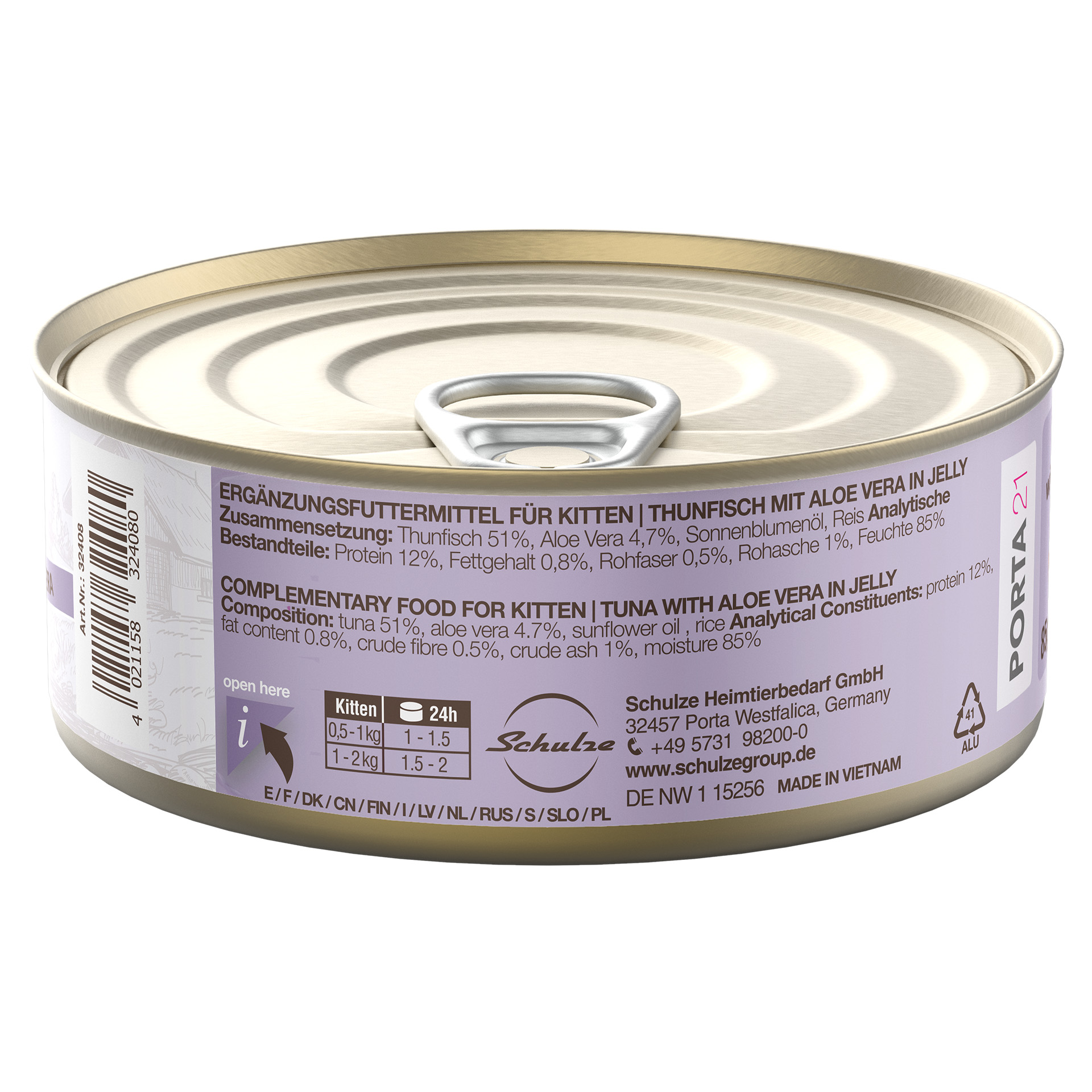 32408_feline_finest_kitten_thunfisch-mit-aloe-vera_85g_hinten Feline - Thunfisch Aloe - Kitten 85 g