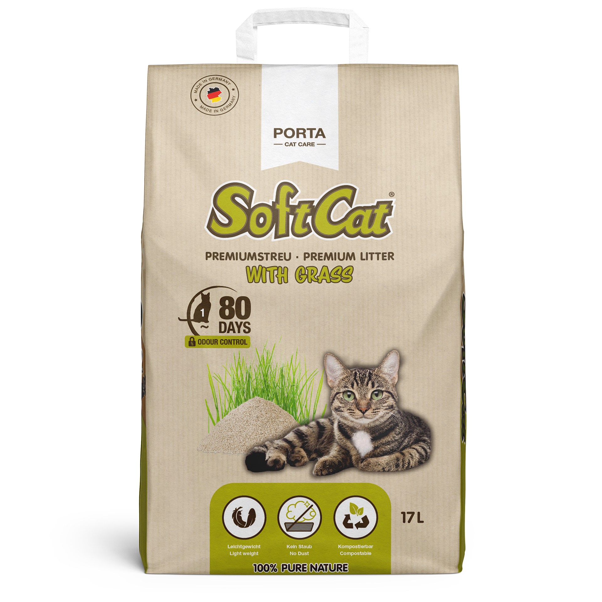 46091_SoftCat-17L_paper SoftCat - Grass - paper bag (17 L)