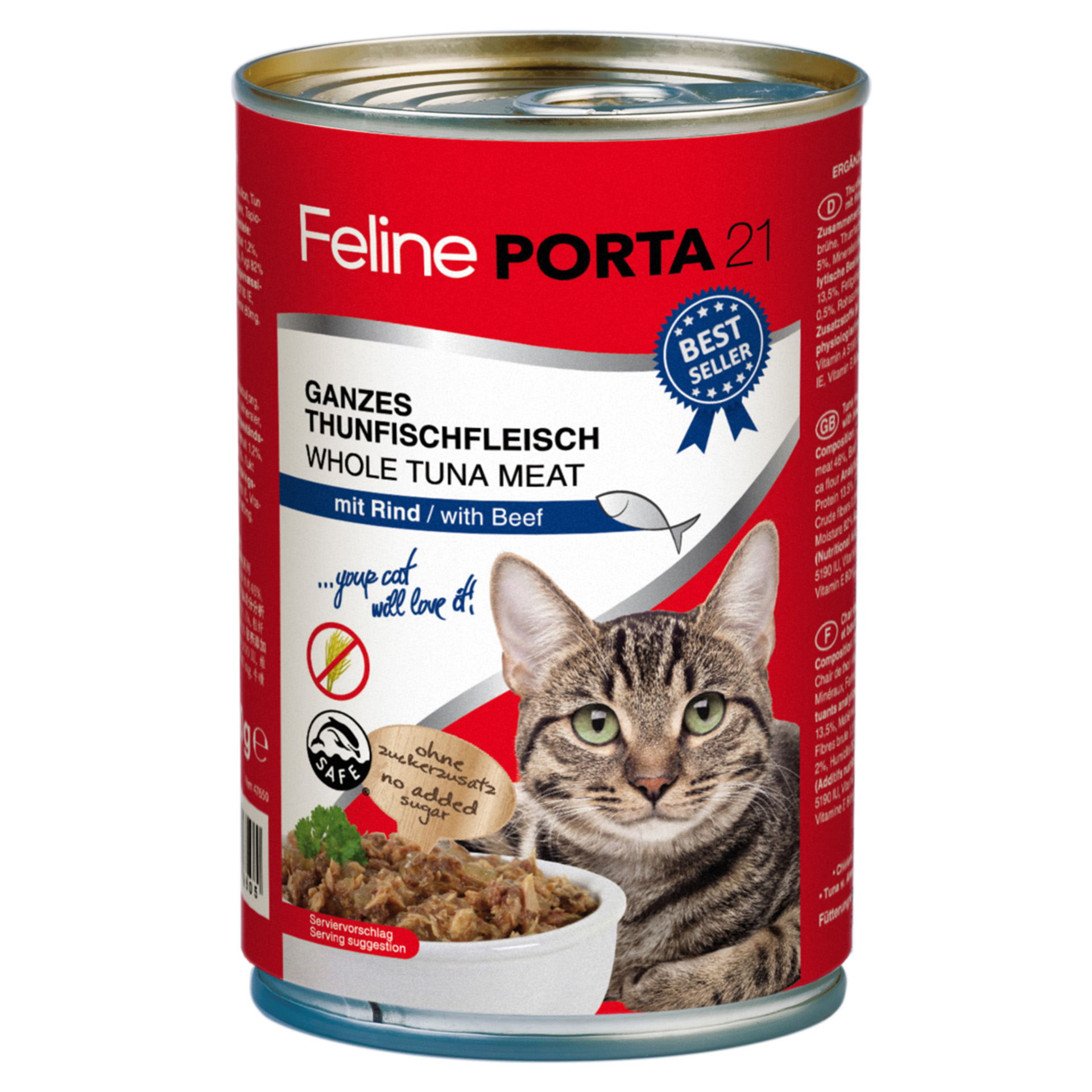 GanzesThunfischfleischmitRind_400g_47650_01 Feline - Thunfisch mit Rind (400 g)